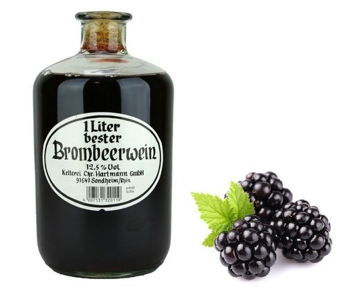 Hartmann - 1 Liter bester Brombeerwein in der Apothekerflasche