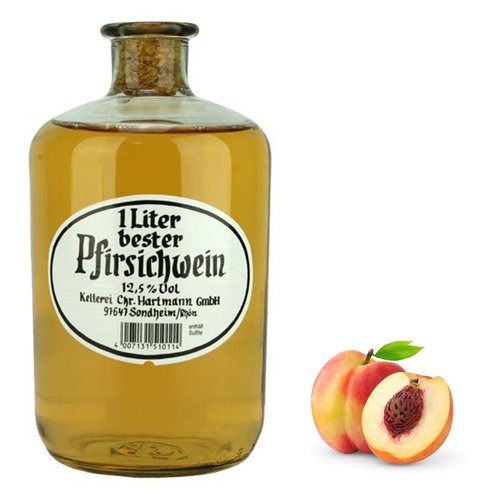 Hartmann - 1 Liter bester Pfirsichwein in der Apothekerflasche
